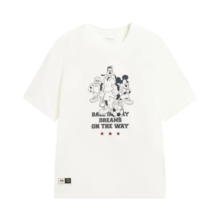 Li Ning Sports Life Collection T Shirts Men's Ivory Crew Neck Moderate бежевый