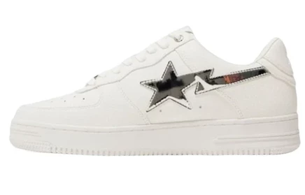 Кроссовки A Bathing Ape Bape Sta 2023, бело-серебристые