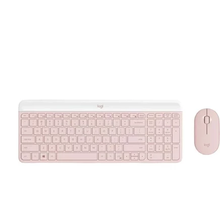 Комплект Logitech MK470: клавиатура и мышь, розовый