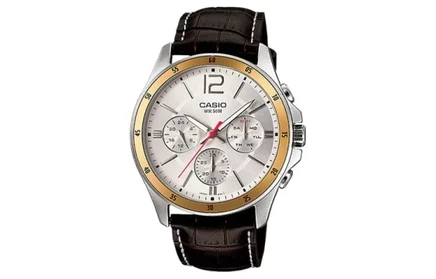 Мужские часы Casio MTP-1374L-7AV, коричневый ремешок