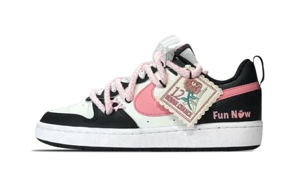 Детские кроссовки Nike Court Borough 2 Low, черно-розовые