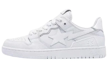 Мужские кеды BAPE SK8 Sta из лакированной кожи, белые