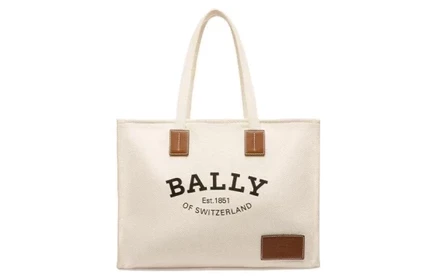 Женская сумка-тоут Bally, ткань и кожа, экрю