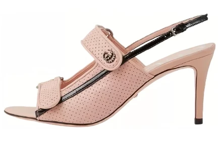 Женские босоножки Gucci, каблук 7,5 см, светло-розовые