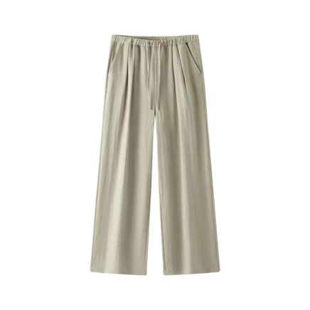 Женские брюки Semir широкие, желто-зеленые