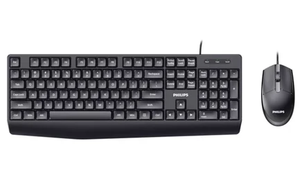 Комплект клавиатуры и мыши Philips, черный