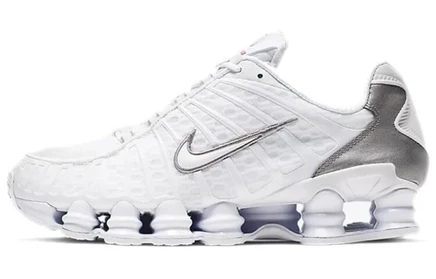 Унисекс кроссовки Nike Shox TL, белые, серебристые