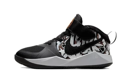 Детские баскетбольные кроссовки Nike Team Hustle D 9, черно-серые