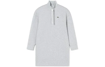 Женское платье Lacoste миди с воротником-стойкой, серое