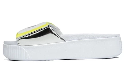 Женские шлёпанцы Puma Platform, бело-серебристые