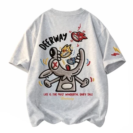 Футболка Deerway унисекс из хлопка, серо-белая