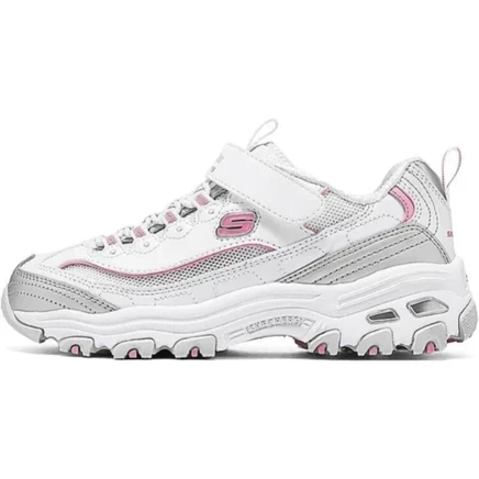 Детские кроссовки Skechers, бело-серебристые