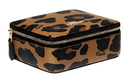 Женская косметичка Coach Canvas Patchwork, черно-коричневая