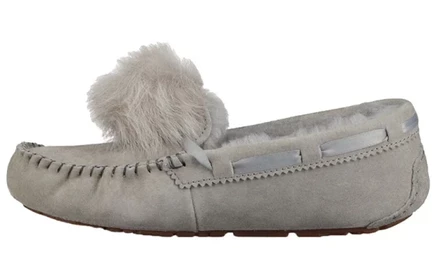 Женские слипоны UGG Dakota Pom Pom, серые