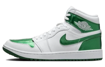 Мужские кроссовки Jordan 1 Retro High Golf, бело-зеленые