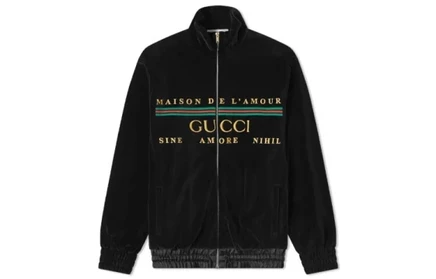 Женская куртка Gucci с вышитым логотипом, черная