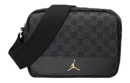 Унисекс кожаная сумка Jordan через плечо, черная