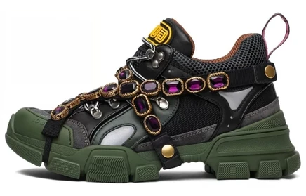 Женские кроссовки Gucci Flashtrek с кристаллами