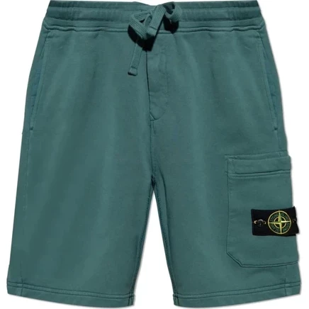 Мужские шорты Stone Island Compass Patch, зеленые
