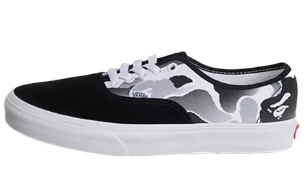 Мужские кеды Vans Bape Authentic, черно-белые