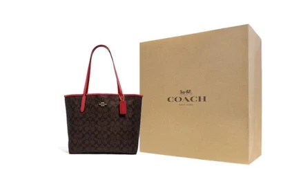 Женская сумка-шопер Coach City Canvas, кожаная