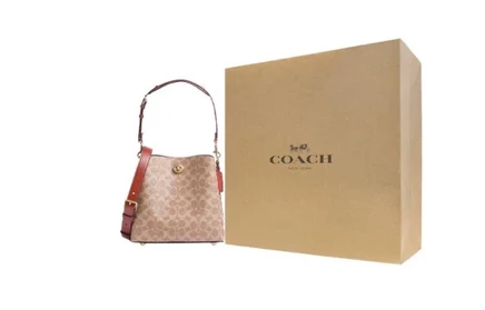 Женская сумка Coach Willow, красно-коричневая