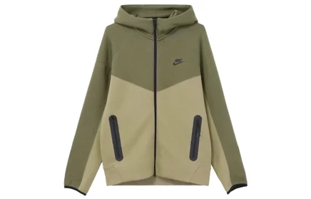 Мужское худи Nike Tech Fleece на молнии, зеленое