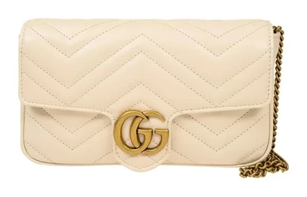 Женская сумка Gucci GG Marmont 2-в-1, бело-черная