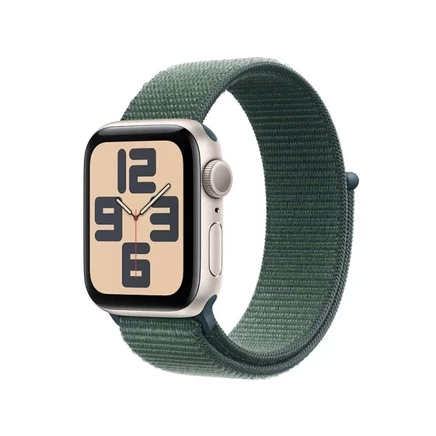Смарт-часы Apple Watch SE 2024 GPS, светлый корпус, зеленый ремешок