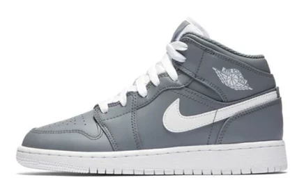 Детские кеды Jordan 1 Mid Cool Grey White