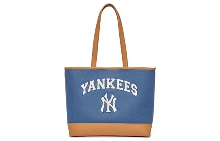 Унисекс-сумка MLB из экокожи, коричнево-синяя
