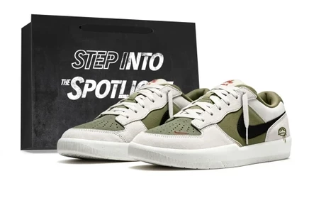 Унисекс кеды Nike SB Force 58, бело-зеленые
