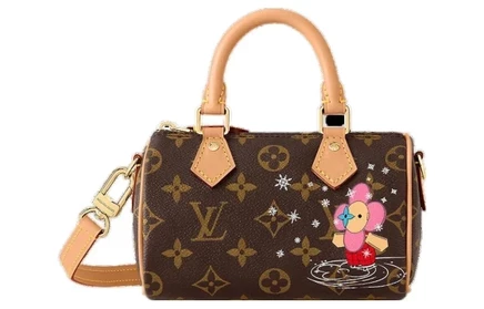 Женская сумка Louis Vuitton Nano Speedy, розовая