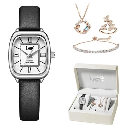 Lee Quartz Movement Leather Strap Tan Watch Dial Women's Watch [black]lef-f500asl1