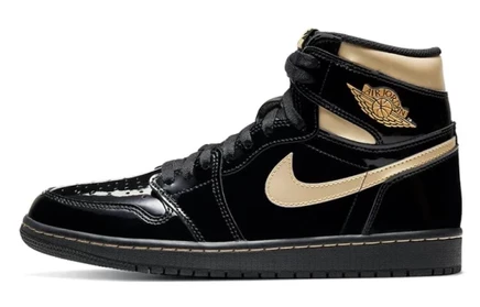 Мужские кроссовки Jordan 1 Retro High OG, черно-золотые