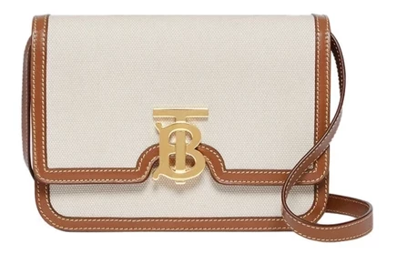 Женская сумка Burberry через плечо из канваса и кожи