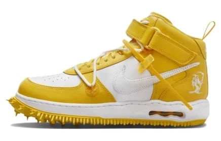 Мужские кроссовки Nike Air Force 1 Mid, желто-белые