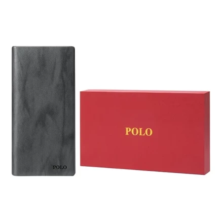 Мужское портмоне Polo из кожи, серо-зеленое