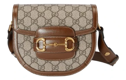 Унисекс мини-сумка Gucci Horsebit 1955, коричневая
