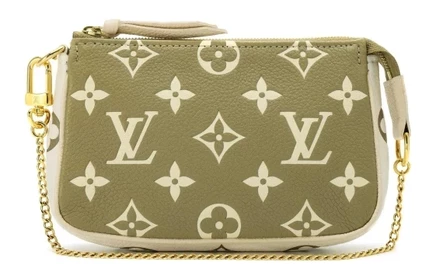 Клатч Louis Vuitton Mini Pochette, хаки/бежевый/кремовый
