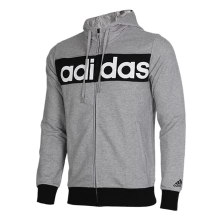 Мужская куртка-бомбер Adidas с капюшоном, серая