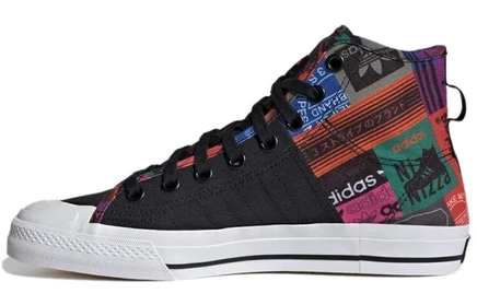 Мужские кеды Adidas Nizza Hi RF, чёрно-оранжевые