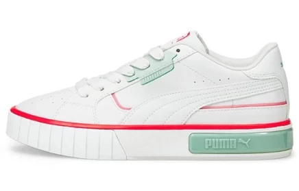 Женские кроссовки Puma Cali Star, бело-зелено-оранжевые