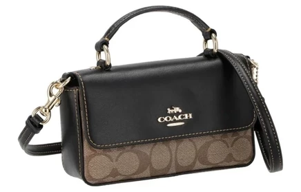 Женская сумка через плечо Coach Josie, хаки и черная
