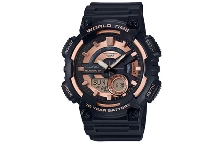 Мужские часы Casio AEQ-110W-1A3, розовое золото