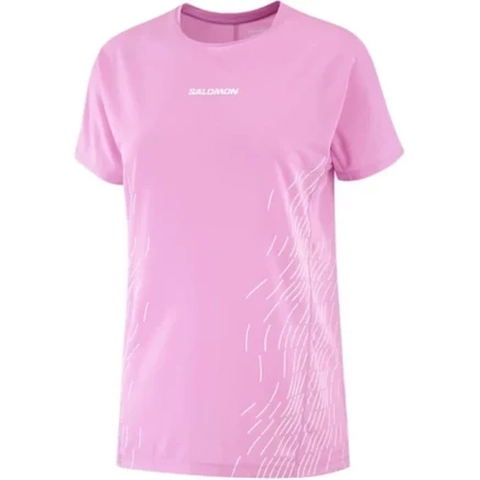 Женская футболка Salomon Set in Sleeve, розово-серая