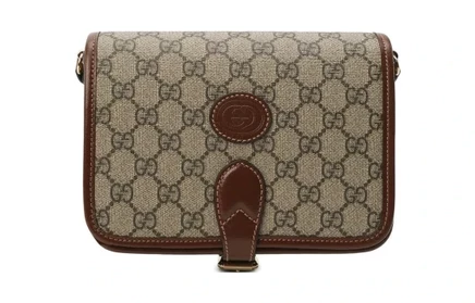 Унисекс кожаная сумка Gucci Messenger Mini, коричневая
