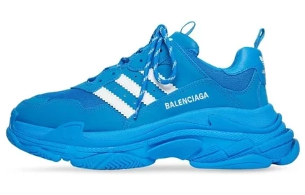 Женские кроссовки Balenciaga X Adidas Triple S, сине-белые