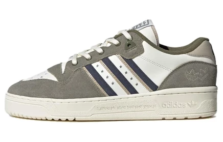 Мужские кеды adidas Rivalry Low, серо-зелёно-белые