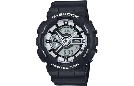 Мужские часы Casio GA-110BW-1A, серые, черный корпус